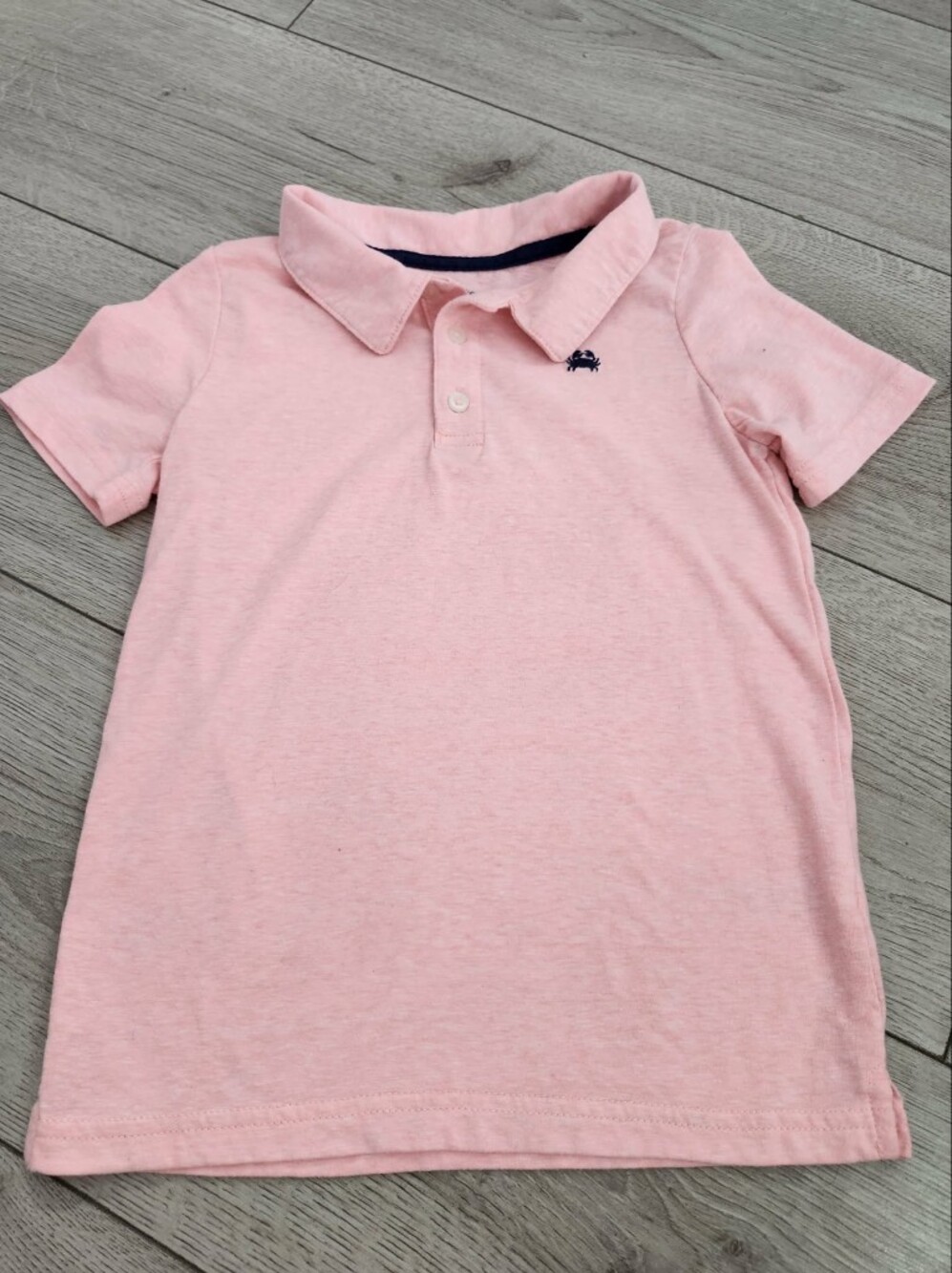 Carters Kid Boys Coral Pink Heathered Short Sleeve Polo Shirt Size 6 Crab 🦀